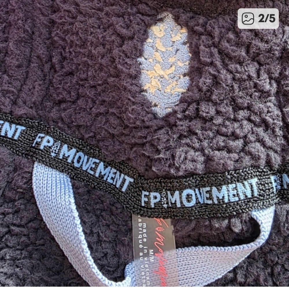 FREE PEOPLE MOUNTAIN HIGH 1/2 ZIP FLEECE PULL OVER. NWOT. Xs & Lg - Picture 2 of 8